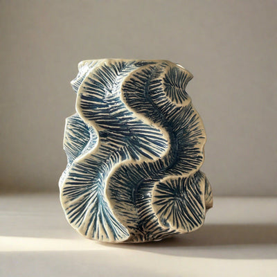 Guxi Stoneware Vase, Blue - Niamh Carter Interiors